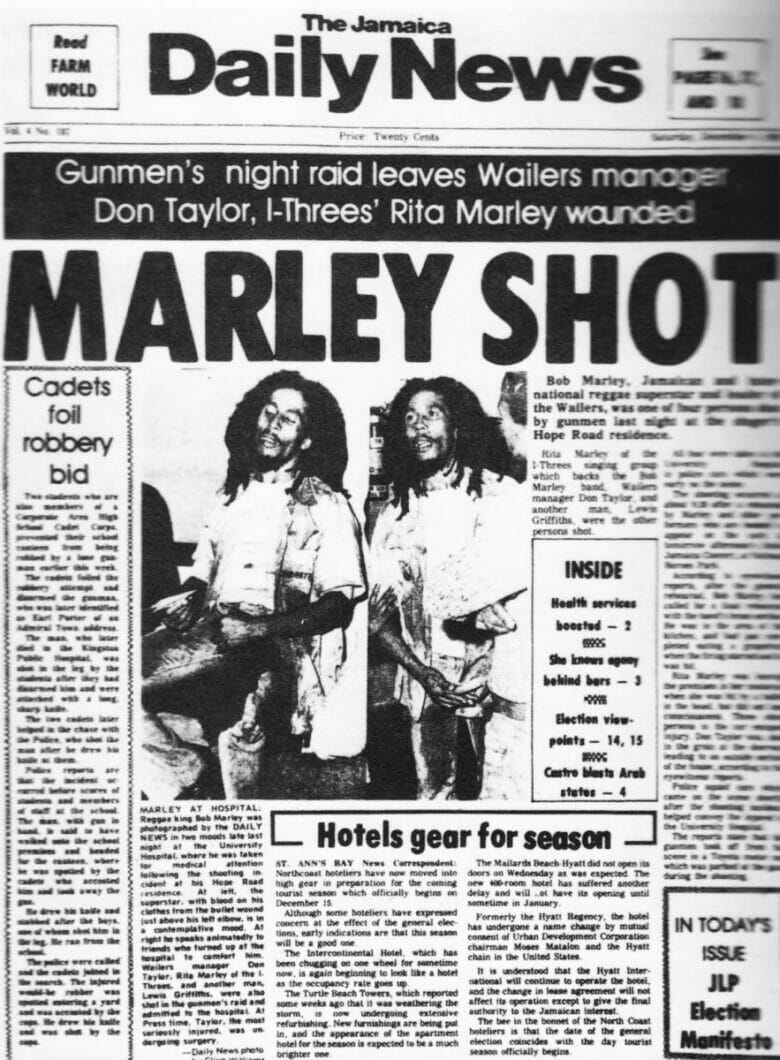 Bob Marley atirou no The Jamaica Daily News em 1976