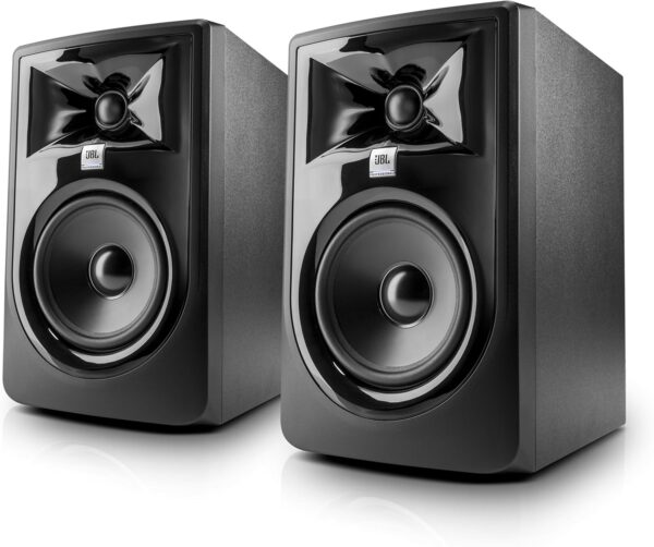 JBL Professional 305p MKII 5 pulgadas 2 pulgadas, altavoces de monitor activo para la producción de música cercana, monitor de estudio, computadora de escritorio, audio de alta fidelidad. Vendido como par, negro