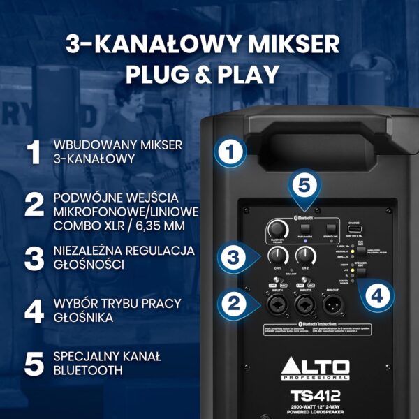 ALTO TS412 - 2500W PA AL PA APOYADO CON EL MEJORADOR DE 3 CANALES, CONTRETE BLUETOOTH, enlace de altavoz inalámbrico, aplicación DSP y ALTO - Imagen 21