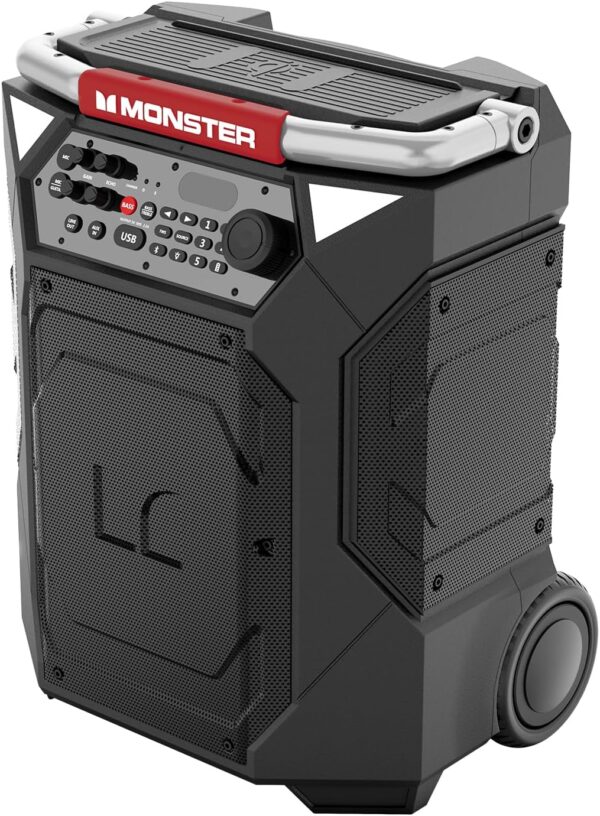 Monster Rockin 'Roller 360 altavoz Bluetooth portátil de interior/exterior | Hasta 240W de 360 ​​grados de sonido y hasta 100 horas de tiempo de juego | Incluye micrófono - Imagen 2